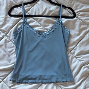 Forever 21 Blue Lace Trim Tank Top